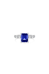 4 Carat Rectangle Sapphire Engagement Ring