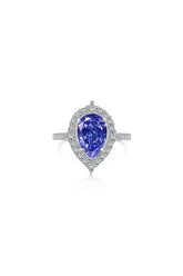 2 Carat Radiant Pear Cut Sapphire Engagement Ring