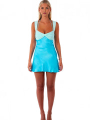 Blue - Sweetheart A Line Satin Pleated Short Homecoming Dresses