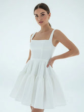 A-Line Boat-Neck Mini-Length Sleeveless Satin Pleats Wedding Dress