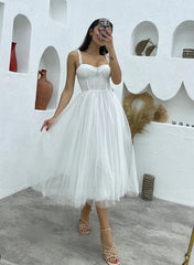 A-Line Sweetheart symmetrical Satin Wedding Dresses With Cascading Ruffles