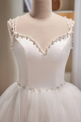 A-line Spaghetti Straps Tulle Short Homecoming Dresses