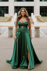 A Line Sweetheart Royal Blue Keyhole Long Prom Dress