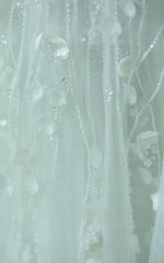 A-Line Sweetheart Sleeveless Zipper Beading Tulle Appliqued Wedding Dress