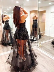 A Line Sweetheart Tulle Lace Prom Dress