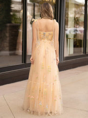 A Line Sweetheart Long Prom Dress with Embroidery