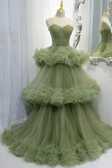 A-line Spaghetti Straps Pleated Tulle Prom Dress