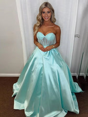 A-Line Sweetheart Lilac Beaded Long Prom Dresses With Bow