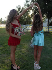 Aqua - Strapless A Line Short Homecoming & Cocktail Dresses With Keyhole